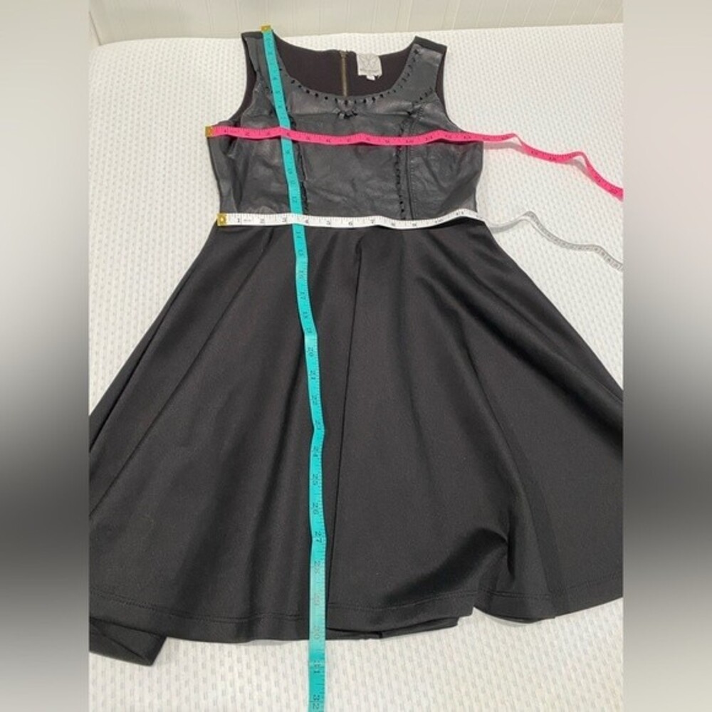 Ella Moss Girls Faux Leather Peplum Black Dress Sz 12 - Picture 7 of 8